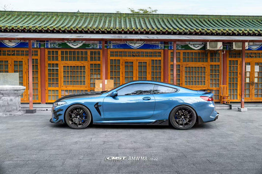 BMW M8 M8C F92 F93 2019-ON with Aftermarket Parts - Side Skirts Dry Pre-preg Carbon Fiber / FRP from CMST Tuning