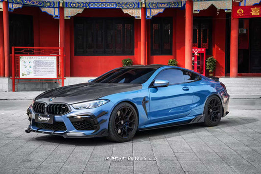 BMW M8 M8C F92 F93 2019-ON with Aftermarket Parts - Side Skirts Dry Pre-preg Carbon Fiber / FRP from CMST Tuning