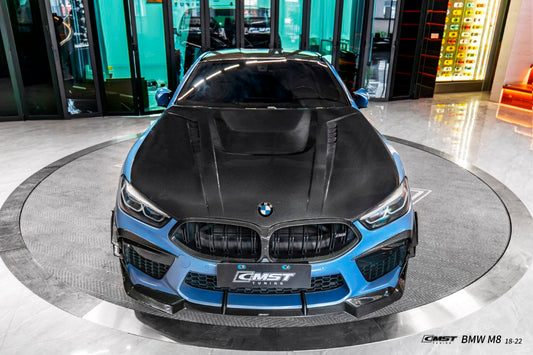BMW M8 M8C F91 F92 F93 2019-ON with Aftermarket Parts - Front Bumper Canards Dry Pre-preg Carbon Fiber / FRP from CMST Tuning