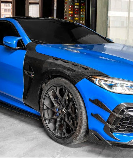 BMW M8 M8C F91 F92 F93 2019-ON with Aftermarket Parts - Front Fenders Dry Pre-preg Carbon Fiber / FRP from CMST Tuning