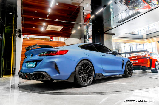 BMW M8 M8C F92 F93 2019-ON with Aftermarket Parts - Side Skirts Dry Pre-preg Carbon Fiber / FRP from CMST Tuning