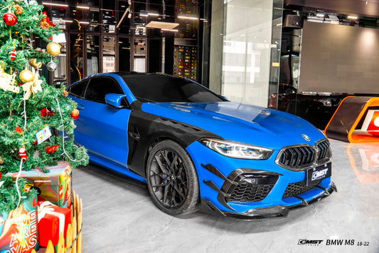 BMW M8 M8C F92 F93 2019-ON with Aftermarket Parts - Side Skirts Dry Pre-preg Carbon Fiber / FRP from CMST Tuning