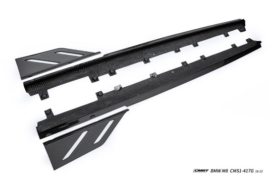 BMW M8 M8C F92 F93 2019-ON with Aftermarket Parts - Side Skirts Dry Pre-preg Carbon Fiber / FRP from CMST Tuning