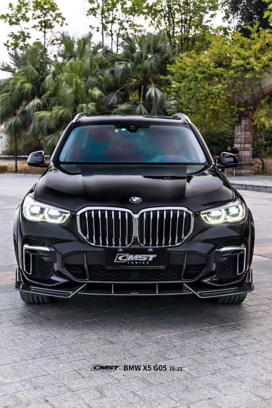 BMW X5 G05 LCI 2024-ON with Aftermarket Parts - Front Lip Pre-preg Carbon Fiber CMST Tuning