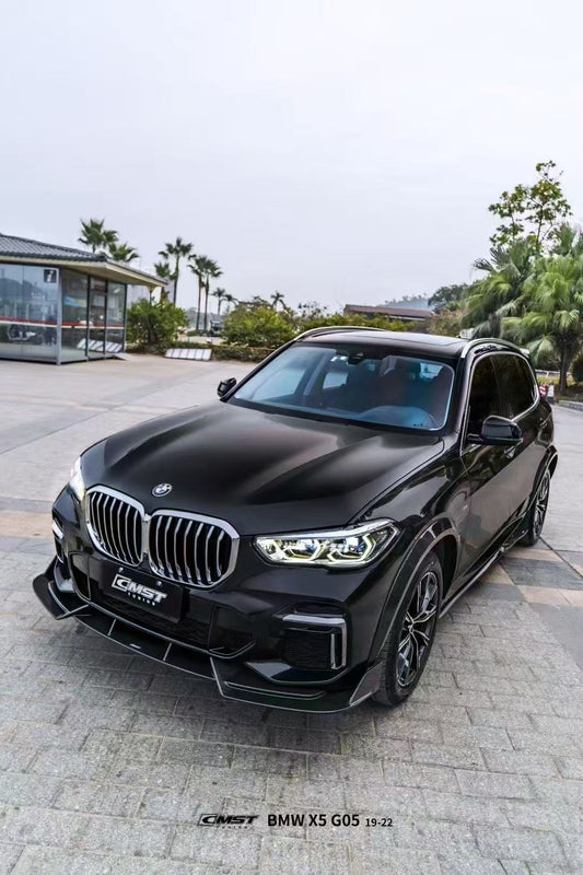 BMW X5 G05 LCI 2024-ON with Aftermarket Parts - Front Lip Pre-preg Carbon Fiber CMST Tuning