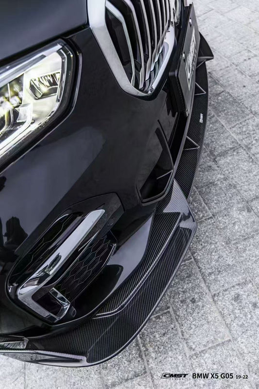 BMW X5 G05 LCI 2024-ON with Aftermarket Parts - Front Lip Pre-preg Carbon Fiber CMST Tuning