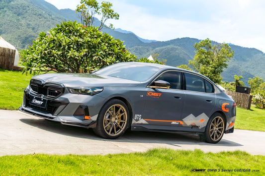 BMW i5 xDrive40 / eDrive40 (with M-package bumper, does not fit base mode) / M60 G60 G61 2024-ON & 5 Series 540i xDrive / 530i xDrive / 530i (with M-package bumper, does not fit base model) / 550e xDrive G60 G61 2024-ON with Aftermarket Parts - Front Lip Dry Pre-preg Carbon Fiber / FRP