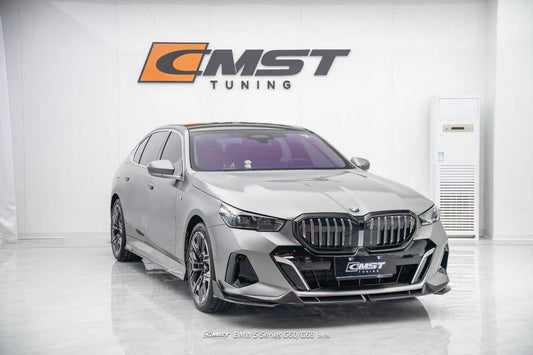 BMW i5 xDrive40 / eDrive40 (with M-package bumper, does not fit base mode) / M60 G60 G61 2024-ON & 5 Series 540i xDrive / 530i xDrive / 530i (with M-package bumper, does not fit base model) / 550e xDrive G60 G61 2024-ON with Aftermarket Parts - Front Lip Dry Pre-preg Carbon Fiber / FRP