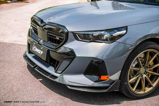 BMW i5 xDrive40 / eDrive40 (with M-package bumper, does not fit base mode) / M60 G60 G61 2024-ON & 5 Series 540i xDrive / 530i xDrive / 530i (with M-package bumper, does not fit base model) / 550e xDrive G60 G61 2024-ON with Aftermarket Parts - Front Lip Dry Pre-preg Carbon Fiber / FRP
