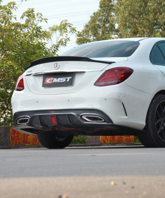 Mercedes Benz C-Class C63S C63 AMG C43 C450 C300 W205 2015-2018 (C300 requires sport package bumper) with Aftermarket Parts - Rear Diffuser Carbon Fiber / FRP from CMST Tuning