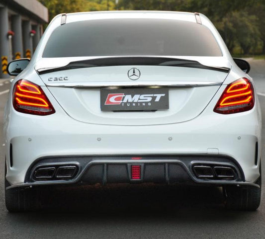 Mercedes Benz C-Class C63S C63 AMG C43 C450 C300 W205 2015-2018 (C300 requires sport package bumper) with Aftermarket Parts - Rear Diffuser Carbon Fiber / FRP from CMST Tuning