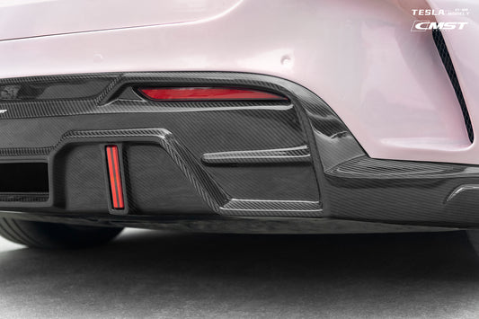 Upgrade Your Tesla Model Y Performance AWD Long Range RWD Standard 2020-ON with Aftermarket Parts - Rear Bumper Carbon Fiber / FRP from CMST Tuning