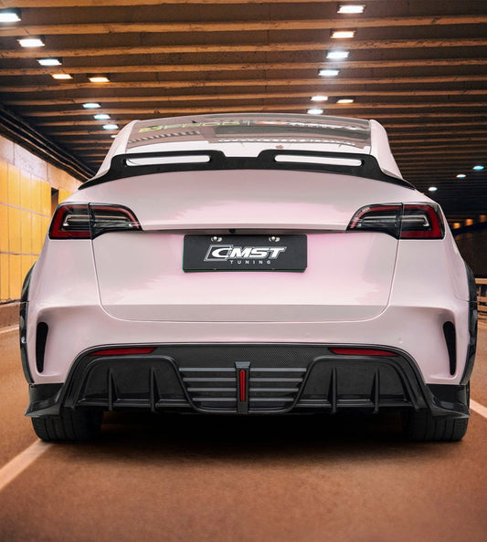 Upgrade Your Tesla Model Y Performance AWD Long Range RWD Standard 2020-ON with Aftermarket Parts - Rear Bumper Carbon Fiber / FRP from CMST Tuning