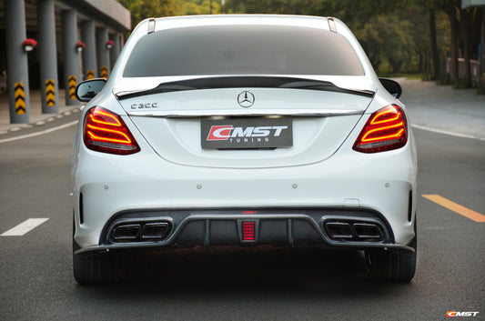 Mercedes Benz C-Class C63S C63 C43 AMG C450 C300 W205 Sedan 2015-2021 with Aftermarket Parts - Rear Spoiler Carbon Fiber/FRP from CMST Tuning