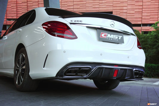 Mercedes Benz C-Class C63S C63 C43 AMG C450 C300 W205 Sedan 2015-2021 with Aftermarket Parts - Rear Spoiler Carbon Fiber/FRP from CMST Tuning