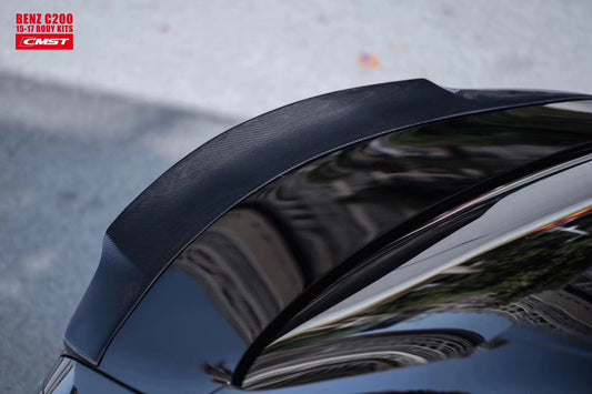 Mercedes Benz C-Class C63S C63 C43 AMG C450 C300 W205 Sedan 2015-2021 with Aftermarket Parts - Rear Spoiler Carbon Fiber/FRP from CMST Tuning