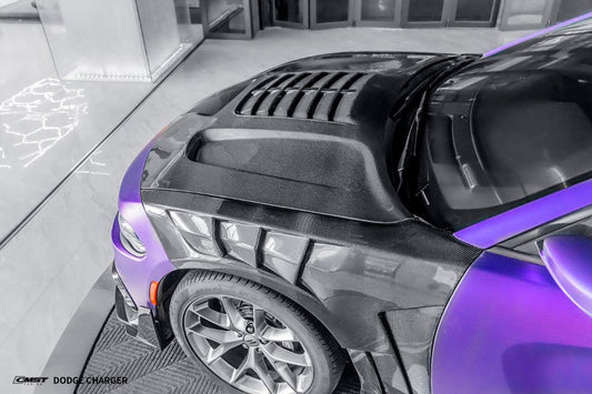 Dodge Charger 2015 Scat Pack & 2016 Scat Pack, Hellcat & 2017 R/T, Daytona, Scat Pack, Hellcat & 2018 GT, R/T, Daytona, Scat Pack, Hellcatwith & 2019 GT, R/T, Scat Pack, Hellcat & 2020 GT, R/T, Scat Pack, Hellcat & 2021 GT, R/T, Scat Pack & 2022-2023 GT, R/T, Scat Pack Non-widebody Aftermarket Parts - FRP or Carbon Fiber Fenders from CMST Tuning