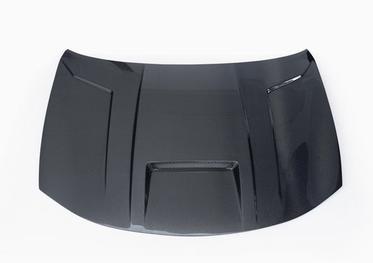 Dodge Charger 2015 2016 2017 2018 2019 2020 2021 2022 2023 with Aftermarket Parts - V1 Style Hood Bonnet Carbon Fiber from CMST Tuning