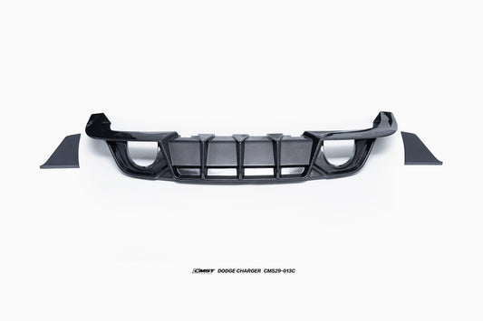 Dodge Charger 2015 Scat Pack & 2016 Scat Pack, Hellcat & 2017 R/T, Daytona, Scat Pack, Hellcat & 2018 GT, R/T, Daytona, Scat Pack, Hellcatwith & 2019 GT, R/T, Scat Pack, Hellcat & 2020 GT, R/T, Scat Pack, Hellcat & 2021 GT, R/T, Scat Pack & 2022-2023 GT, R/T, Scat Pack Non-widebody Aftermarket Parts - Rear Diffuser & Canards Carbon Fiber from CMST Tuning