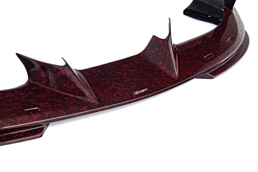 Ferrari F8 Tributo F8 Spider 2020 2021 2022 2023 with Aftermarket Parts - Front Lip Dry Pre-preg Carbon Fiber / FRP from CMST Tuning
