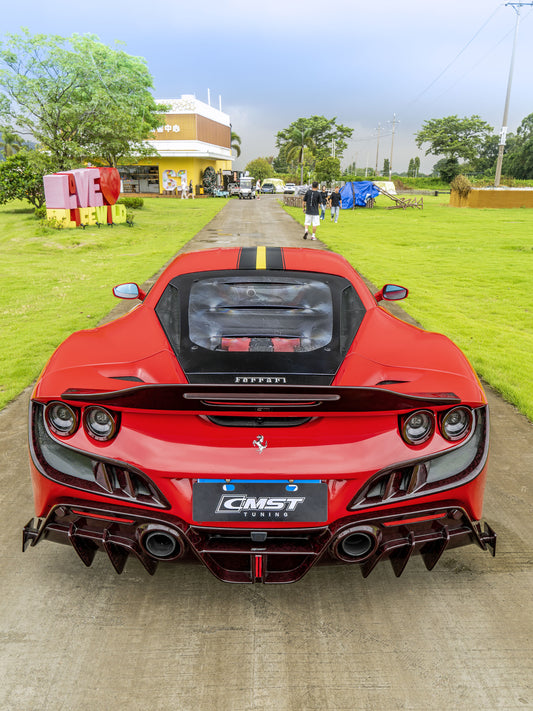 Ferrari F8 Tributo F8 Spider 2020 2021 2022 2023 with Aftermarket Parts - Taillight Vent Surround Dry Pre-preg Carbon Fiber / FRP from CMST Tuning
