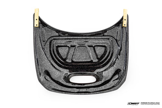 Ferrari F8 Tributo & Spider 2020 2021 2022 2023 with Aftermarket Parts - Hood Dry Pre-preg Carbon Fiber / FRP from CMST Tuning