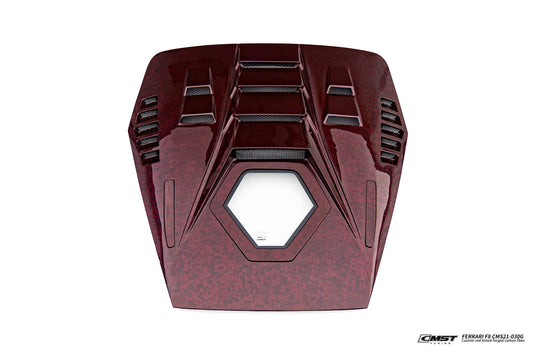 Ferrari F8 Tributo & Spider 2020 2021 2022 2023 with Aftermarket Parts - Rear Engine Trunk Deck Lid Dry Pre-preg Carbon Fiber / FRP from CMST Tuning