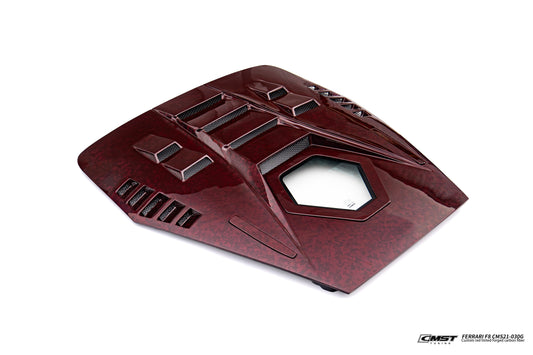 Ferrari F8 Tributo & Spider 2020 2021 2022 2023 with Aftermarket Parts - Rear Engine Trunk Deck Lid Dry Pre-preg Carbon Fiber / FRP from CMST Tuning