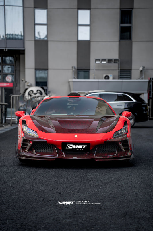 Ferrari F8 Tributo & Spider 2020 2021 2022 2023 with Aftermarket Parts - Roof Scoop Dry Pre-preg Carbon Fiber / FRP from CMST Tuning