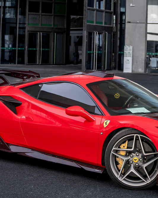 Ferrari F8 Tributo & Spider 2020 2021 2022 2023 with Aftermarket Parts - Roof Scoop Dry Pre-preg Carbon Fiber / FRP from CMST Tuning