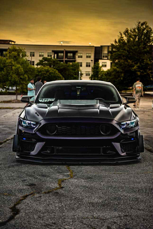 Ford Mustang GT 5.0 V6 3.6 Ecoboost 2.3 S550.1 2015 2016 2017 with Aftermarket Parts - Clearview Glass Hood Bonnet Carbon Fiber / FRP from CMST Tuning