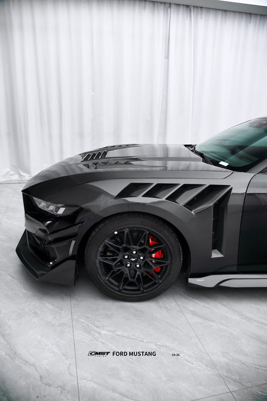 Ford Mustang S650 2.3 Ecoboost 5.0 GT Dark Horse 2024-ON with Aftermarket Parts - Front Fenders Carbon Fiber / FRP from CMST Tuning
