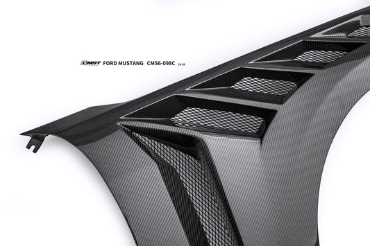Ford Mustang S650 2.3 Ecoboost 5.0 GT Dark Horse 2024-ON with Aftermarket Parts - Front Fenders Carbon Fiber / FRP from CMST Tuning