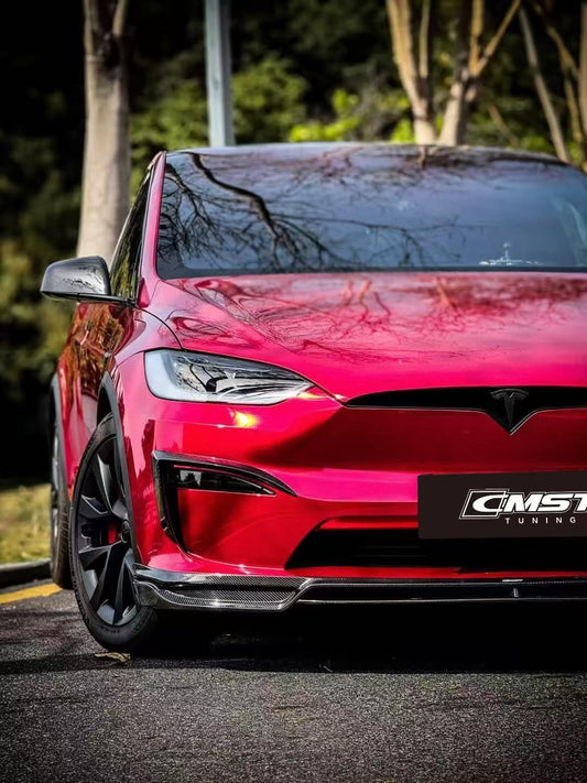 Tesla Model X P100D 100D 90D 75D 60D Performance Long Range Base 2016-2021 with Aftermarket Parts - Upper Valences Carbon Fiber / FRP from CMST Tuning