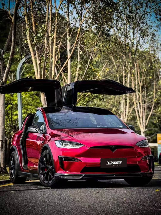 Tesla Model X P100D 100D 90D 75D 60D Performance Long Range Base 2016-2021 with Aftermarket Parts - Upper Valences Carbon Fiber / FRP from CMST Tuning