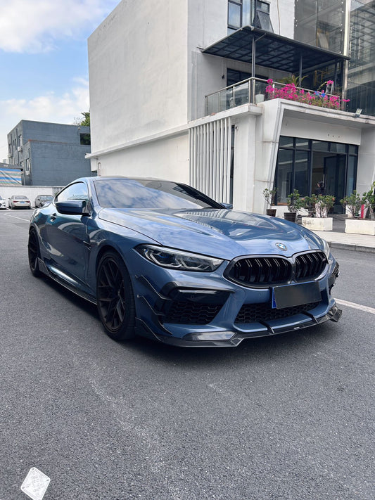 BMW M8 M8C F91 F92 F93 2019-ON with Aftermarket Parts - Front Lip Dry Pre-preg Carbon Fiber / FRP from CMST Tuning