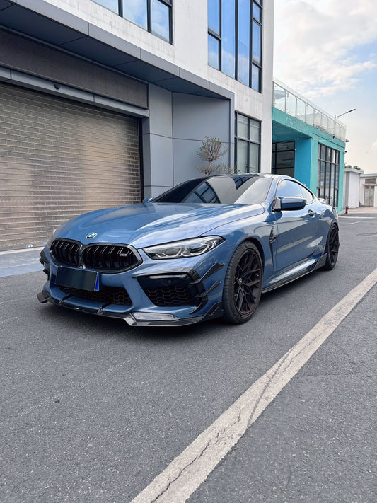 BMW M8 M8C F92 F93 2019-ON with Aftermarket Parts - Side Skirts Dry Pre-preg Carbon Fiber / FRP from CMST Tuning