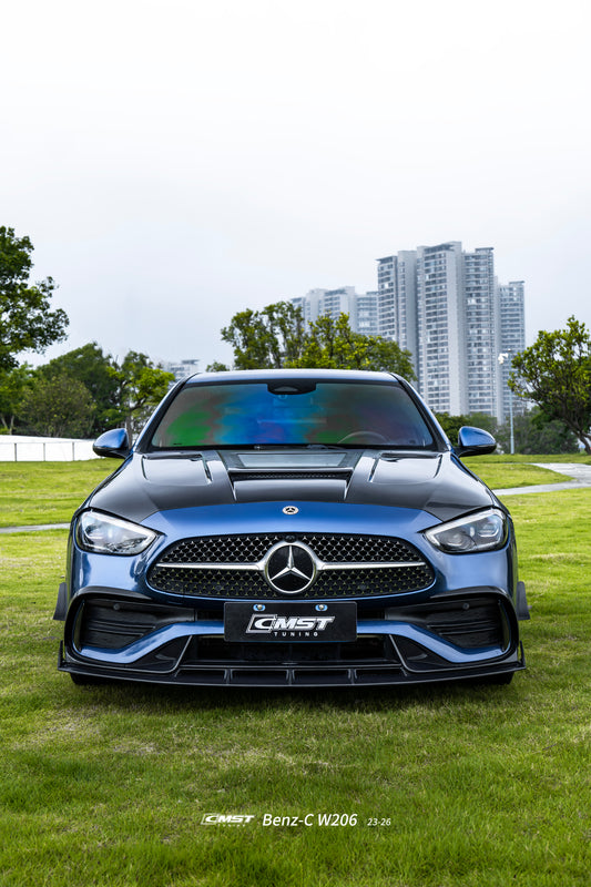 Mercedes Benz C-Class C43 AMG C300 (with sport-package bumper) W206 S206 2021-ON with Aftermarket Parts - Front Lip Carbon Fiber / FRP from CMST Tuning