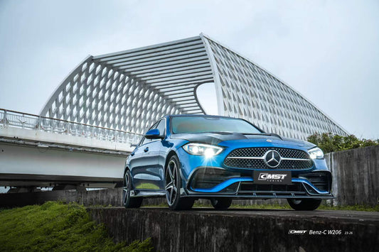 Mercedes Benz C-Class C43 AMG C300 (with sport-package bumper) W206 S206 2021-ON with Aftermarket Parts - Front Lip Carbon Fiber / FRP from CMST Tuning