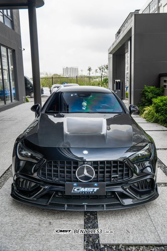 Mercedes Benz CLE-Class AMG CLE 53 C236 A236 2024-ON with Aftermarket Parts - Front Lip Dry Pre-preg Carbon Fiber / FRP from CMST Tuning