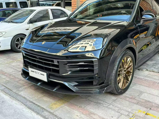 Porsche Cayenne 9Y0 9Y0.2 Base/S/AWD/E-Hybrid 2024-ON & Cayenne 9Y3 9Y3.2 Base/S 2024-ON with Aftermarket Parts - Front Lip Carbon Fiber / FRP from CMST Tuning