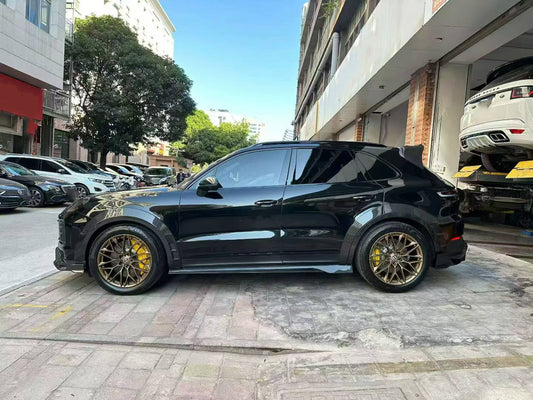 Porsche Cayenne 9Y0 9Y0.1 Base/S/GTS/Turbo/Turbo S 2019 2020 2021 2022 2023 & Cayenne 9Y0 9Y0.2 Base/S/AWD/E-Hybrid/GTS/Turbo/Turbo S 2024-ON & Cayenne 9Y3 9Y3.1 Base/S/GTS/Turbo/Turbo S/Turbo GT 2019 2020 2021 2022 2023 & Cayenne 9Y3 9Y3.2 Base/S/AWD/E-Hybrid/GTS/Turbo/Turbo S/Turbo GT 2024-ON with Aftermarket Parts - Side Skirts Carbon Fiber / FRP from CMST Tuning