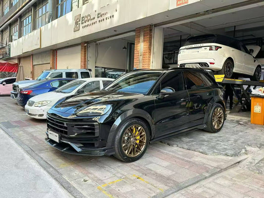 Porsche Cayenne 9Y0 9Y0.2 Base/S/AWD/E-Hybrid 2024-ON & Cayenne 9Y3 9Y3.2 Base/S 2024-ON with Aftermarket Parts - Front Lip Carbon Fiber / FRP from CMST Tuning