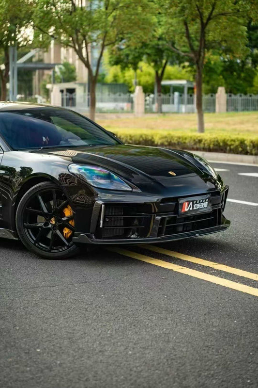 Porsche Panamera 976 Base 4 4S E-Hybird 2024 with Aftermarket Parts - Front Lip Pre-preg Carbon Fiber / FRP from CMST Tuning