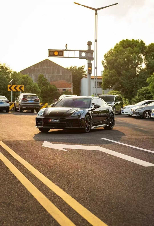 Porsche Panamera 976 Base 4 4S E-Hybird 2024 with Aftermarket Parts - Front Lip Pre-preg Carbon Fiber / FRP from CMST Tuning