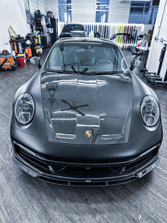 Porsche 911 992 992.1 Carerra Base/S/T/4/4S/Targa 4/Targa 4S/GTS/Turbo/Turbo S 2020-2024 911 992 992.2 Carerra Base/S/T/4/4S/Targa 4/ Targa 4S/GTS/Turbo/Turbo S 2025-on with Aftermarket Parts - GT3 Style Carbon Fiber & FRP Hood Bonnet from CMST Tuning