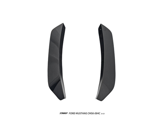 Ford Mustang S650 2.3 Ecoboost 5.0 GT Dark Horse 2024-ON with Aftermarket Parts - GTD Style Front Bumper Canards Carbon Fiber / FRP from CMST Tuning