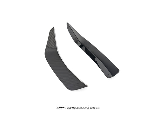 Ford Mustang S650 2.3 Ecoboost 5.0 GT Dark Horse 2024-ON with Aftermarket Parts - GTD Style Front Bumper Canards Carbon Fiber / FRP from CMST Tuning