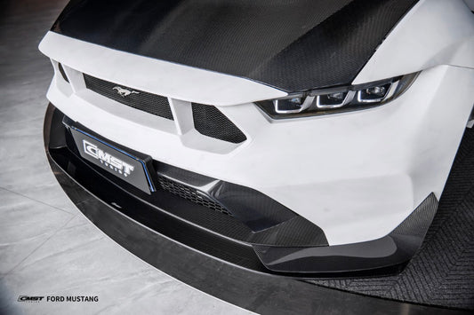 Ford Mustang S650 2.3 Ecoboost 5.0 GT Dark Horse 2024-ON with Aftermarket Parts - GTD Style Front Bumper Canards Carbon Fiber / FRP from CMST Tuning