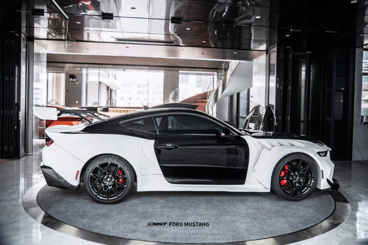 Ford Mustang S650 2.3 Ecoboost 5.0 GT Dark Horse 2024-ON with Aftermarket Parts - GTD Style Side Skirts Carbon Fiber / FRP from CMST Tuning